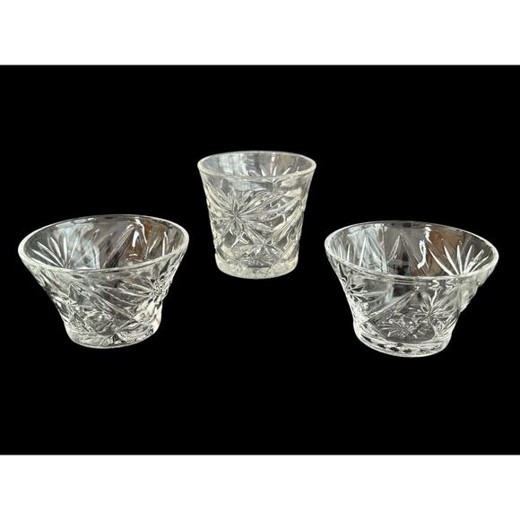 Star Of David Pattern Creamer & Oatmeal Glass Bowls Set Of 4 Replacement Pieces - Picture 11 of 16